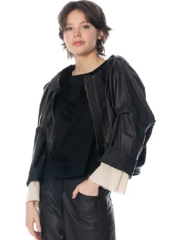 annette görtz, Lederjacke ALTIN mit Raffung