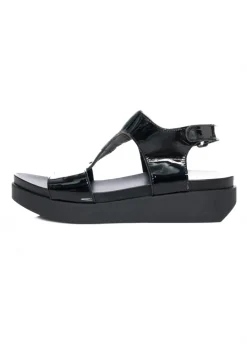 arche, bequeme Lackleder Sandale MYAHME mit Metallicdetail