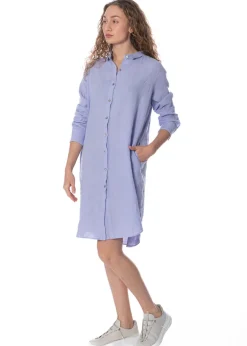 HENRY CHRIST, langes Blusenkleid aus Leinen