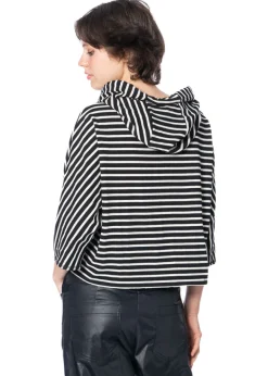 HINDAHL & SKUDELNY, gestreifter Pullover mit Kapuze 125P06
