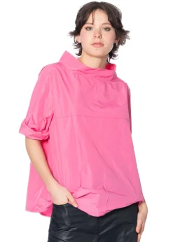 HINDAHL & SKUDELNY, Kragenshirt aus Taft 125B05