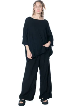 KAYIKO, SHIRT SYLVIA aus gesmoktem Baumwoll-Strick