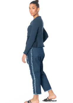 KEDZIOREK, lässige Leinenhose im Jeansstil 5267