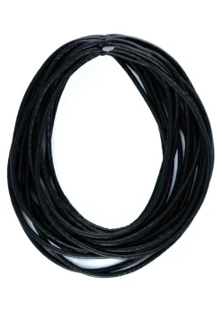 maria calderara, schwarze Halskette aus Kunstleder-Schläuchen