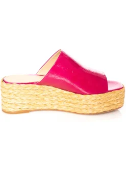 Paloma Barceló, Plateauslipper PILLI mit Bast in fuchsia