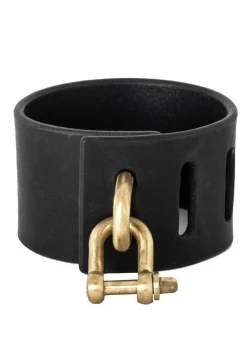 Parts of Four, breites Lederarmband mit Charm (50mm, BLK+MR)