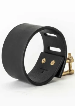 Parts of Four, breites Lederarmband mit Charm (50mm, BLK+MR)