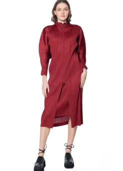 PLEATS PLEASE ISSEY MIYAKE, eleganter Mantel mit Reißverschluss NOVEMBER
