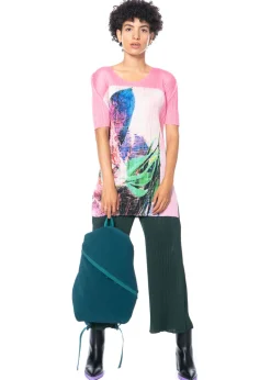 PLEATS PLEASE ISSEY MIYAKE, buntes Tunikashirt TROPICAL WINTER