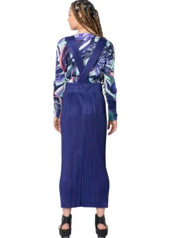 PLEATS PLEASE ISSEY MIYAKE, Trägerrock THICKER BOTTOMS 2 in Blue Purple