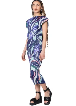 PLEATS PLEASE ISSEY MIYAKE, ärmelloses Kleid TARDIVO in Purple