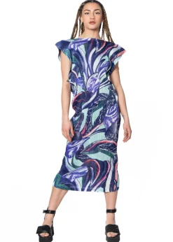 PLEATS PLEASE ISSEY MIYAKE, ärmelloses Kleid TARDIVO in Purple