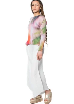 PLEATS PLEASE ISSEY MIYAKE, ausgestellte Hose THICKER BOTTOMS 2 in Ice White