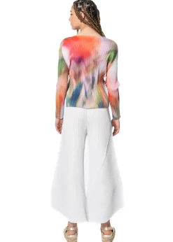 PLEATS PLEASE ISSEY MIYAKE, ausgestellte Hose THICKER BOTTOMS 2 in Ice White