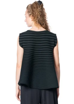 PLEATS PLEASE ISSEY MIYAKE, ärmelloses Top BOUNCE KNIT charcoal