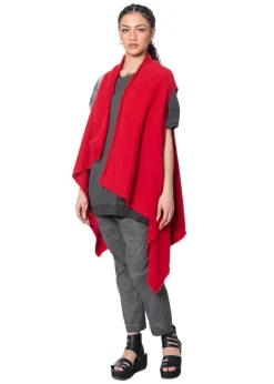 RUNDHOLZ, asymmetrische Strickweste aus Waschbärhaar 1241417505