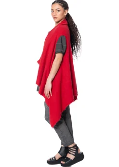 RUNDHOLZ, asymmetrische Strickweste aus Waschbärhaar 1241417505