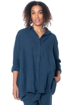 RUNDHOLZ  BLACK  LABEL, lange Leinenbluse 1253540409