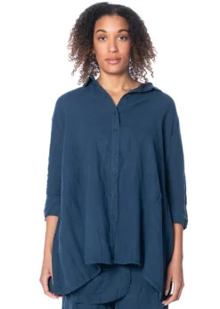 RUNDHOLZ  BLACK  LABEL, lange Leinenbluse 1253540409