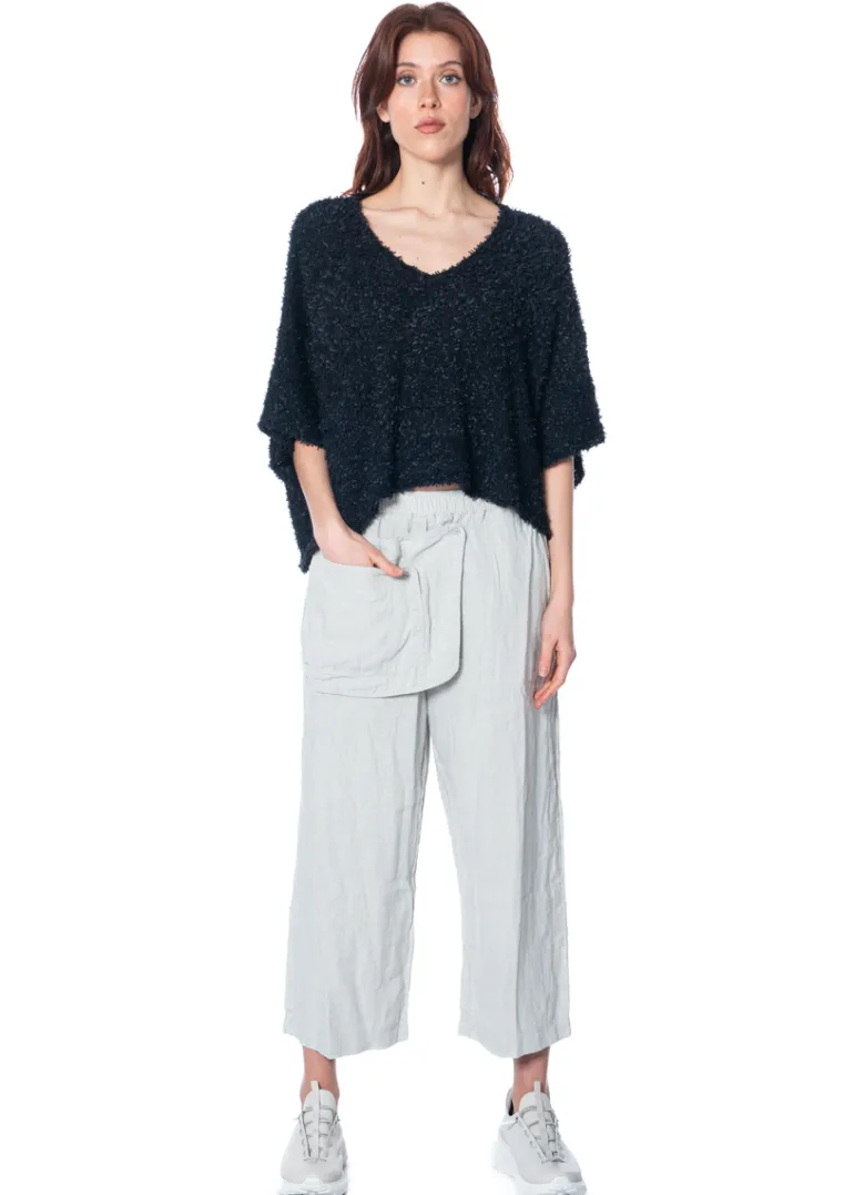 RUNDHOLZ BLACK LABEL, Leinenhose mit Schürze 1253540105
