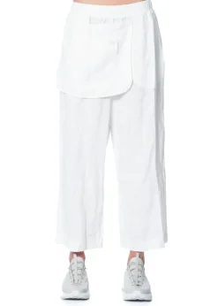 RUNDHOLZ BLACK LABEL, Leinenhose mit Schürze 1253540105