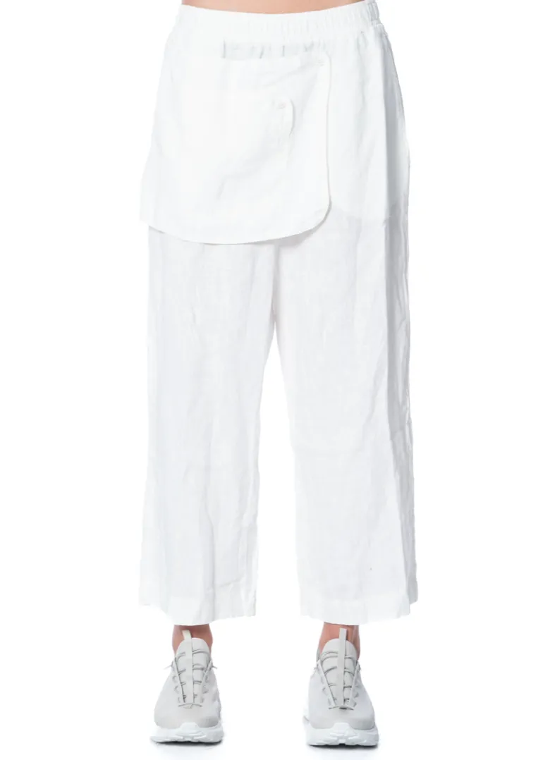 RUNDHOLZ BLACK LABEL, Leinenhose mit Schürze 1253540105