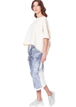 RUNDHOLZ DIP, Bleistiftrock mit Denim-Print 1252110308