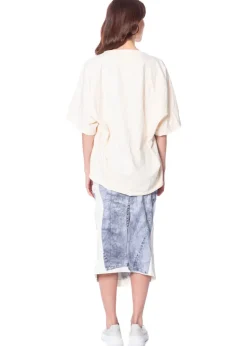 RUNDHOLZ DIP, Bleistiftrock mit Denim-Print 1252110308