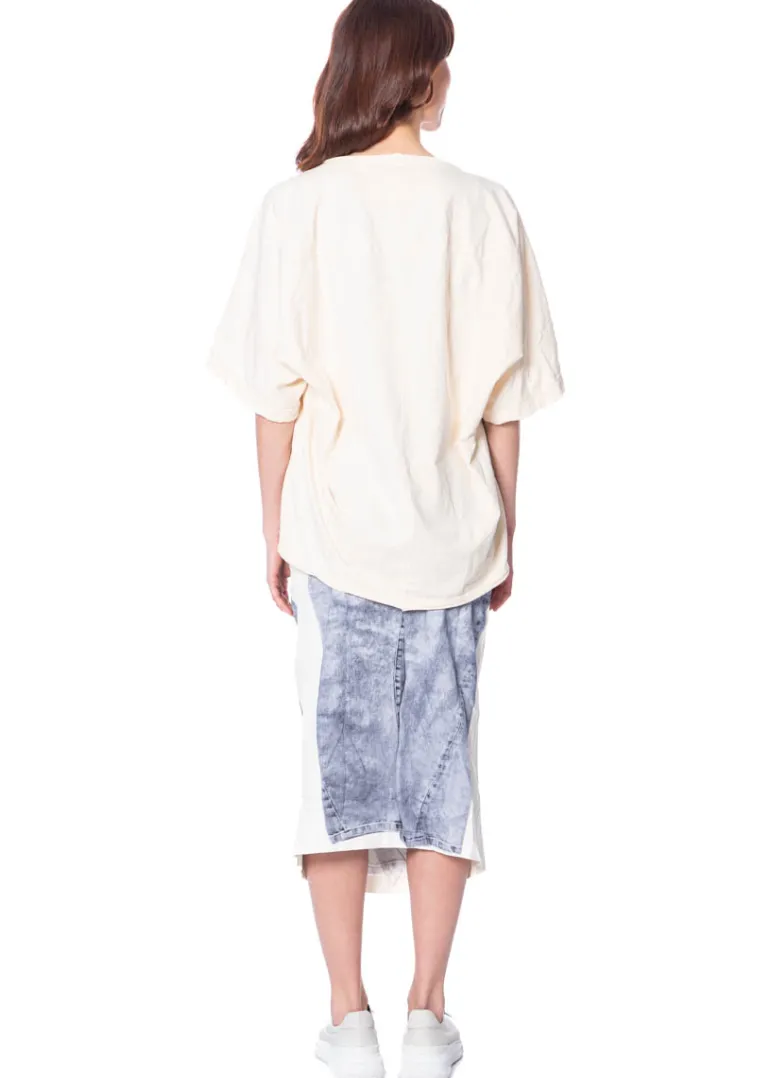 RUNDHOLZ DIP, Bleistiftrock mit Denim-Print 1252110308