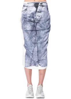RUNDHOLZ DIP, Bleistiftrock mit Denim-Print 1252110308