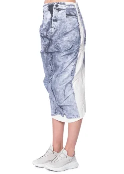 RUNDHOLZ DIP, Bleistiftrock mit Denim-Print 1252110308