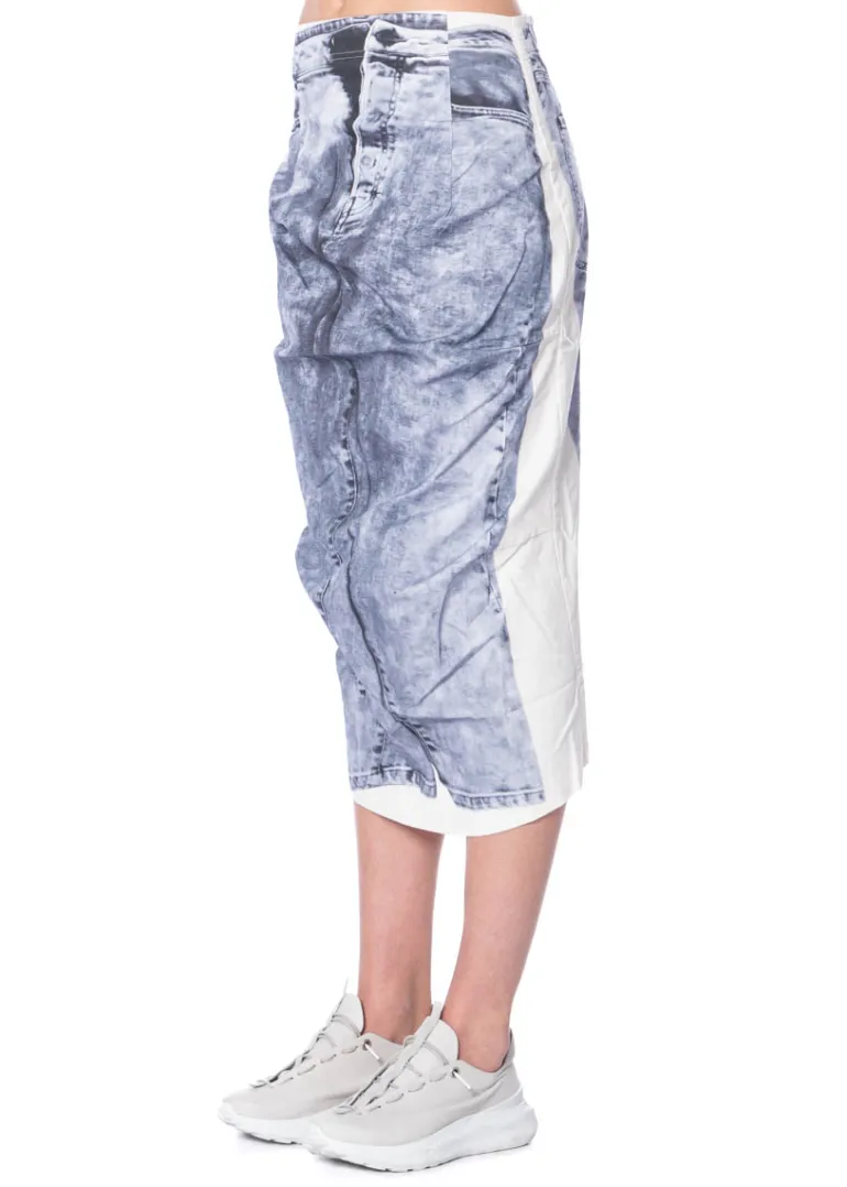 RUNDHOLZ DIP, Bleistiftrock mit Denim-Print 1252110308