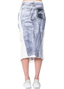 RUNDHOLZ DIP, Bleistiftrock mit Denim-Print 1252110308