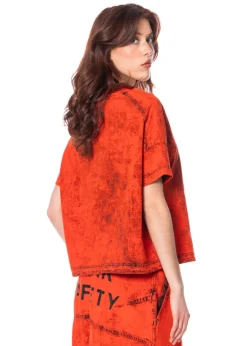 RUNDHOLZ DIP, Denim T-Shirt mit Waschung 1252620508