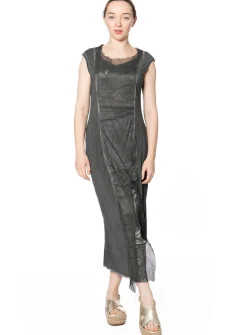 RUNDHOLZ DIP, elegantes Kleid mit offenen Saumkanten 1242500902