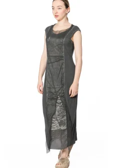 RUNDHOLZ DIP, elegantes Kleid mit offenen Saumkanten 1242500902