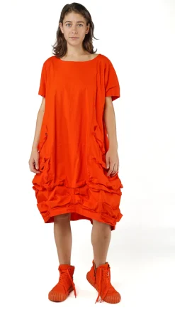 RUNDHOLZ DIP, gerafftes Kleid mit Taschen 1252600911