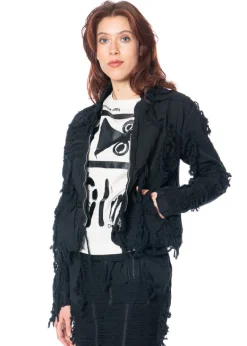 RUNDHOLZ DIP, Jacke mit Fransentextur 1252021104