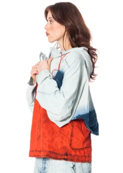 RUNDHOLZ DIP, kurze Jeansjacke in Bleach-Optik 1252261105