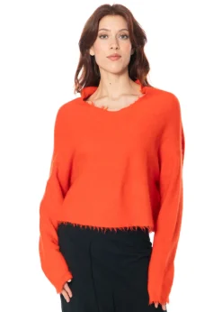 RUNDHOLZ DIP, kurzer Pullover aus Waschbärhaar 1252400701