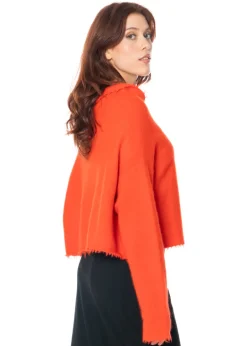 RUNDHOLZ DIP, kurzer Pullover aus Waschbärhaar 1252400701