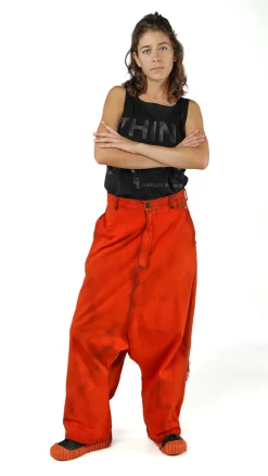 RUNDHOLZ DIP, verwaschene Statement-Hose 1252030115