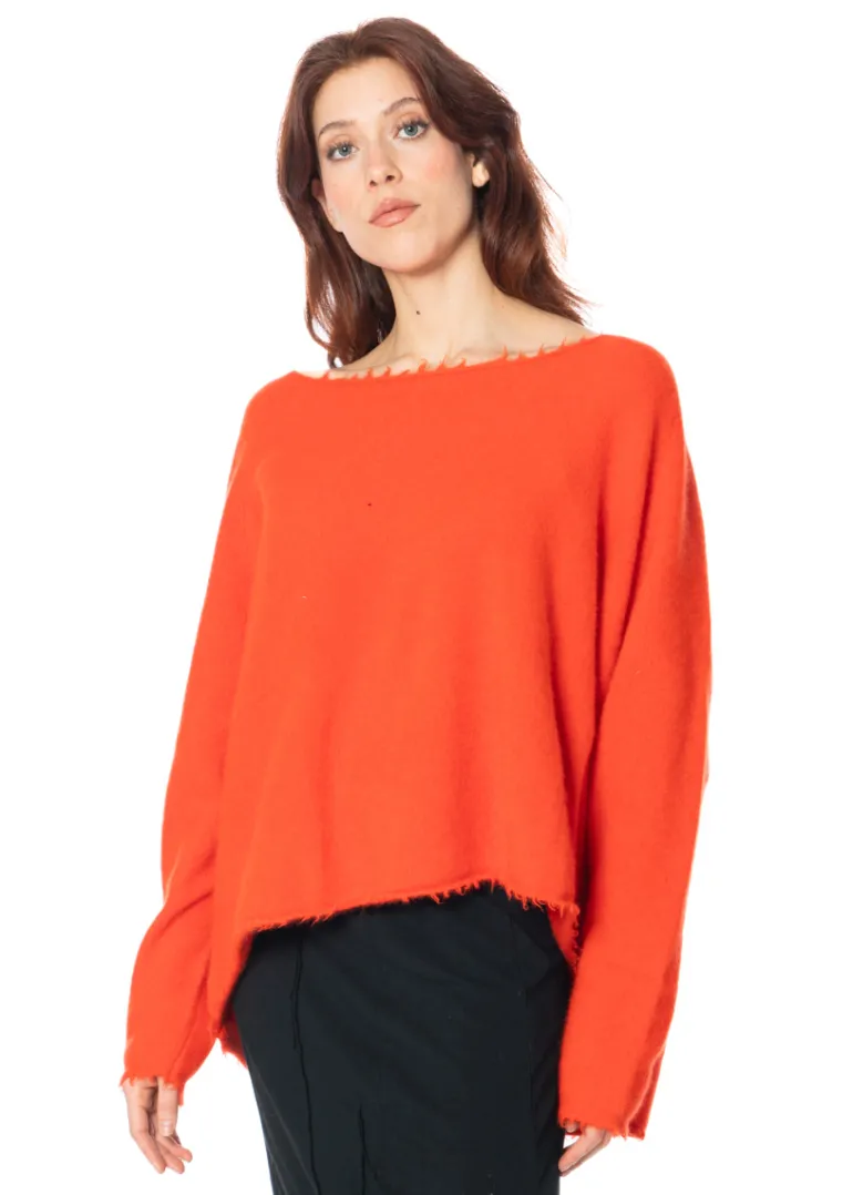 RUNDHOLZ DIP, weicher Pullover mit Fransen 1252400702