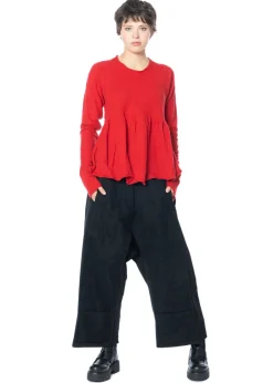 RUNDHOLZ, extravagante Hose aus Schurwolle 1241110109