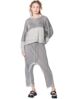 RUNDHOLZ, Glitzer-Strickhose aus Leinen 1251447610