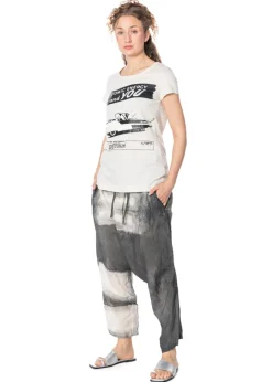 RUNDHOLZ, handbemalte Hose aus Cupro 1251470103