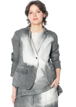 RUNDHOLZ, handbemalte Leinenjacke 1251671108