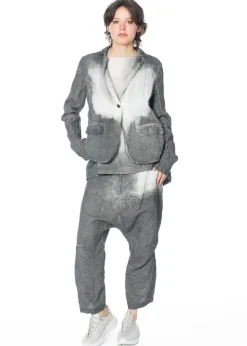 RUNDHOLZ, handbemalte Leinenjacke 1251671108