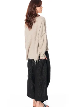 RUNDHOLZ, weite Leinenhose mit Glitzereffekt 1251220101