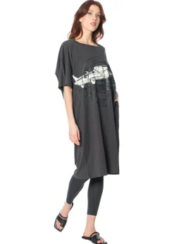 RUNDHOLZ, weites Kleid mit Retro-Print 1251300902